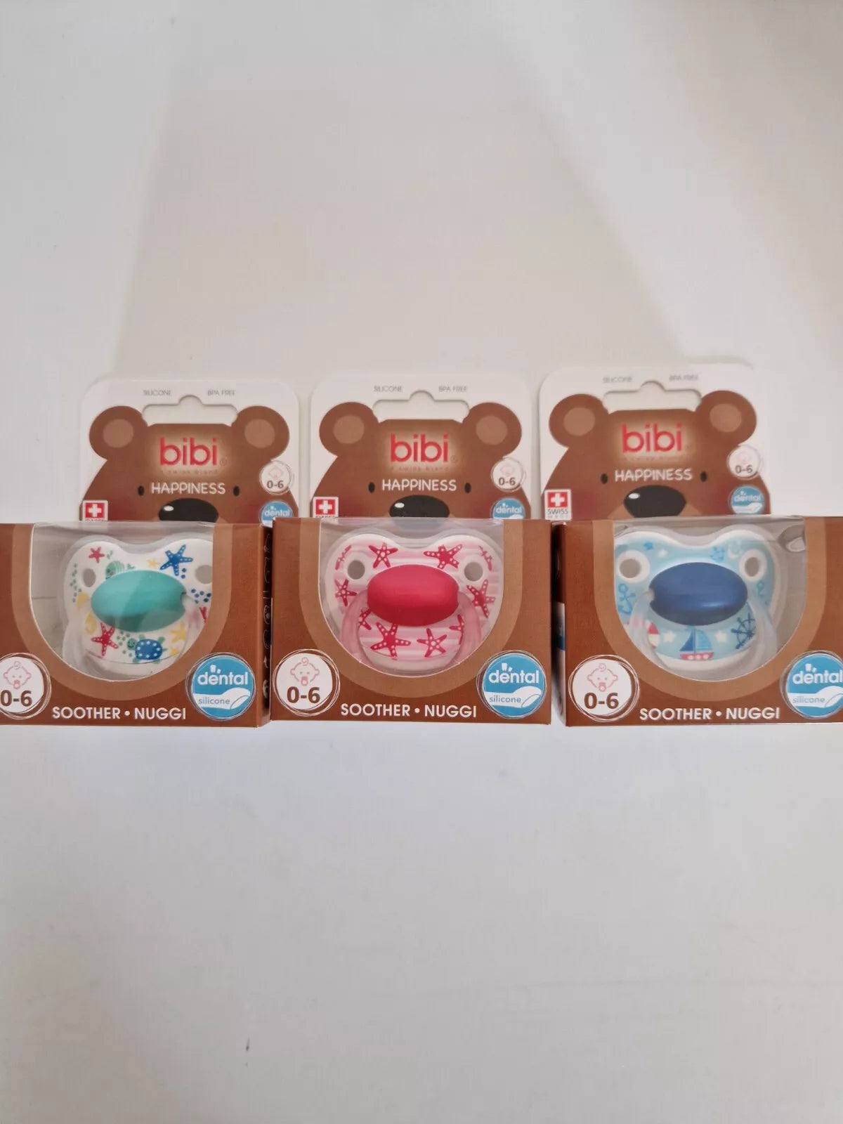 Bibi happiness 0-6 months Silicone Soother CDU Assorted